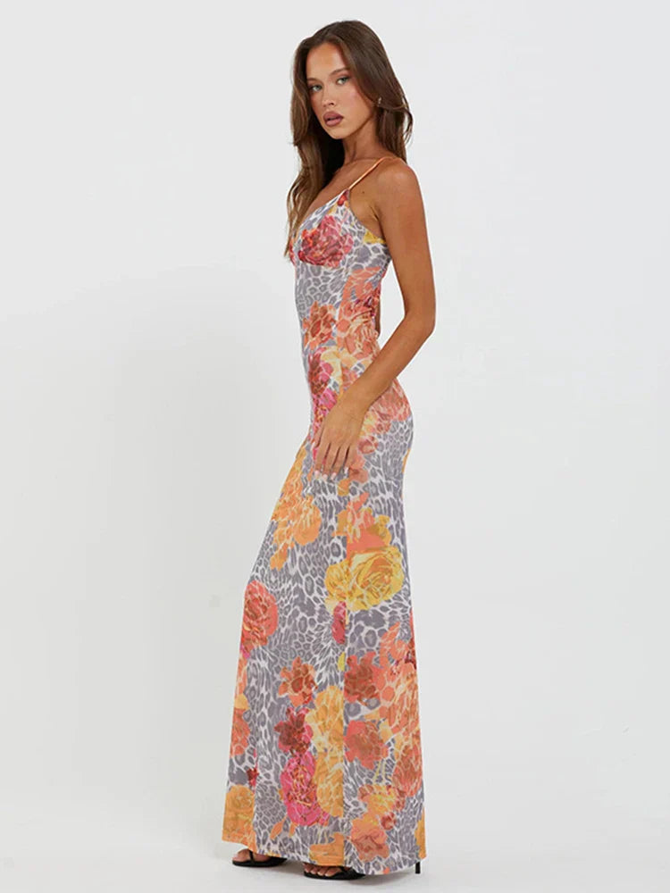 Leopard Print Slim Bodycon Vacation Dress