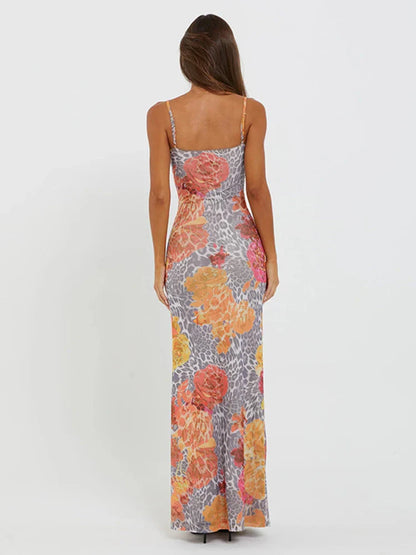Leopard Print Slim Bodycon Vacation Dress
