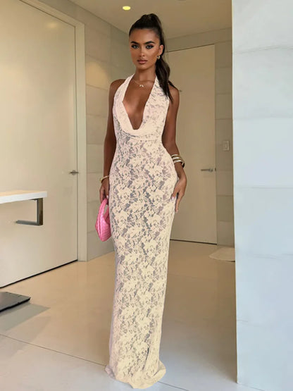 Maxi Long Perspective Lace Vacation Dress