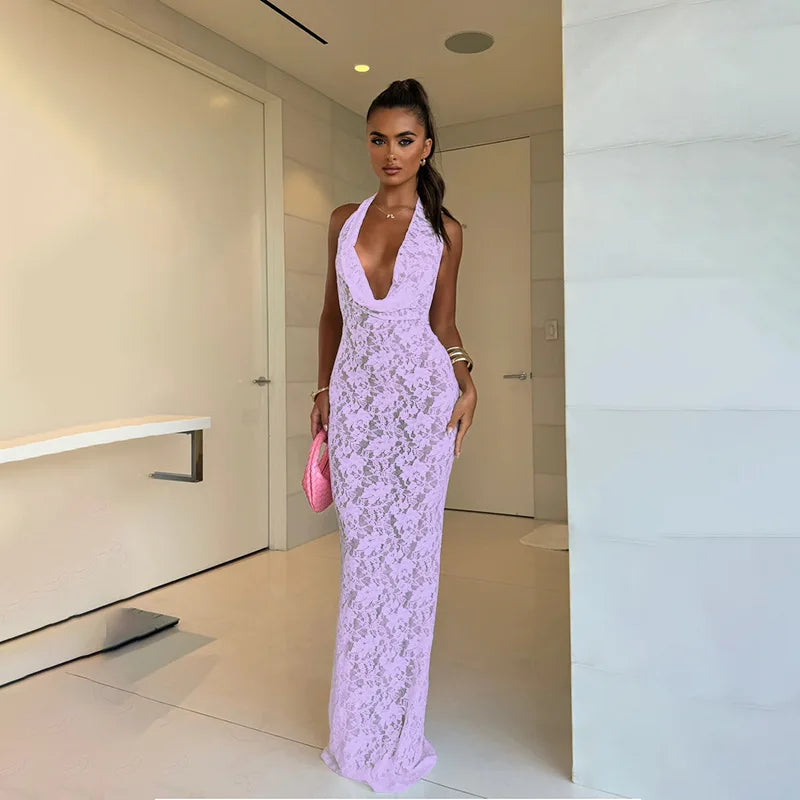Maxi Long Perspective Lace Vacation Dress
