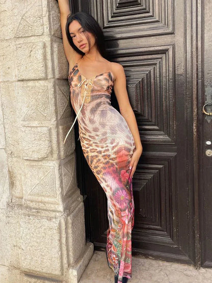 Print Elegant Maxi Vacation Dress