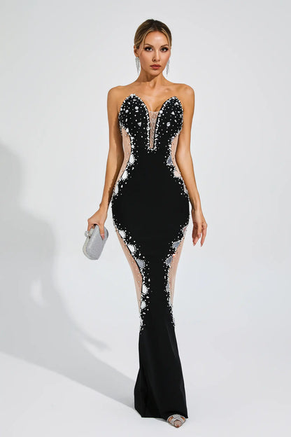 Toynbee Black Diamond Mesh Bandage Dress