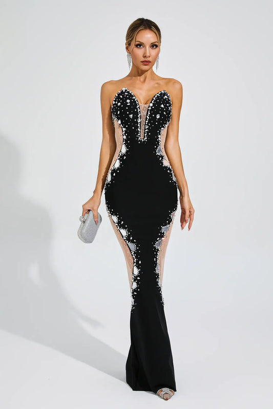 Toynbee Black Diamond Mesh Bandage Dress
