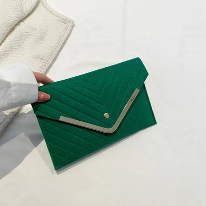 Trendy Evening Felt Envelope Clutch Wristlet