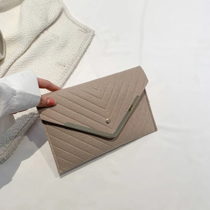 Trendy Evening Felt Envelope Clutch Wristlet