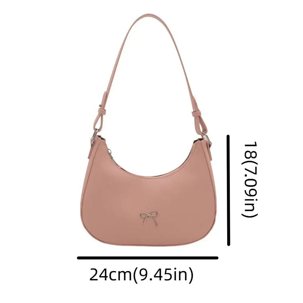 Bowknot Solid PU Leather Shoulder Bag
