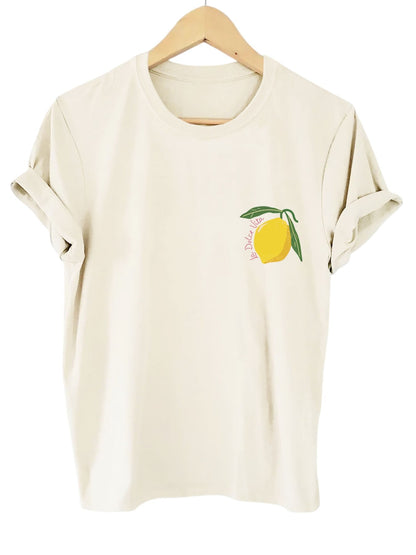 Trendy Women's Lemon Print Summer Shirt – Lightweight, Breathable, Short Sleeve, Ideal for Warm Weather