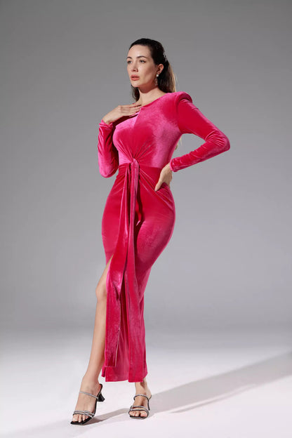 Trinity Rose Red Velvet Dress