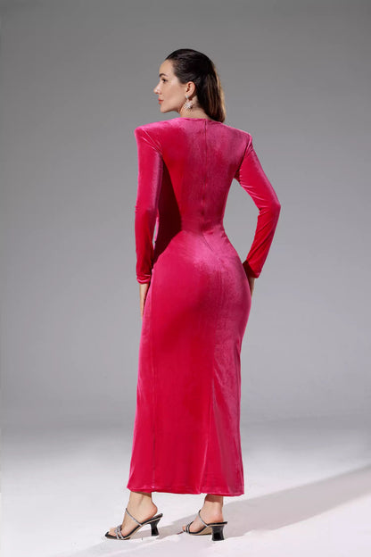 Trinity Rose Red Velvet Dress