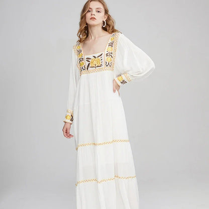 Tunic Dress Cotton Rayon Floral Embroidery