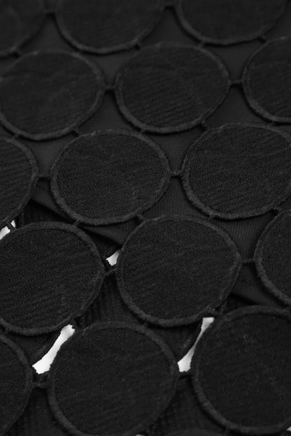 Tutti Black Laser Cut Multi Circle Double Layered Skirt