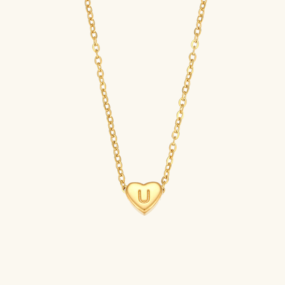Golden Heartbeat - Initial Necklace
