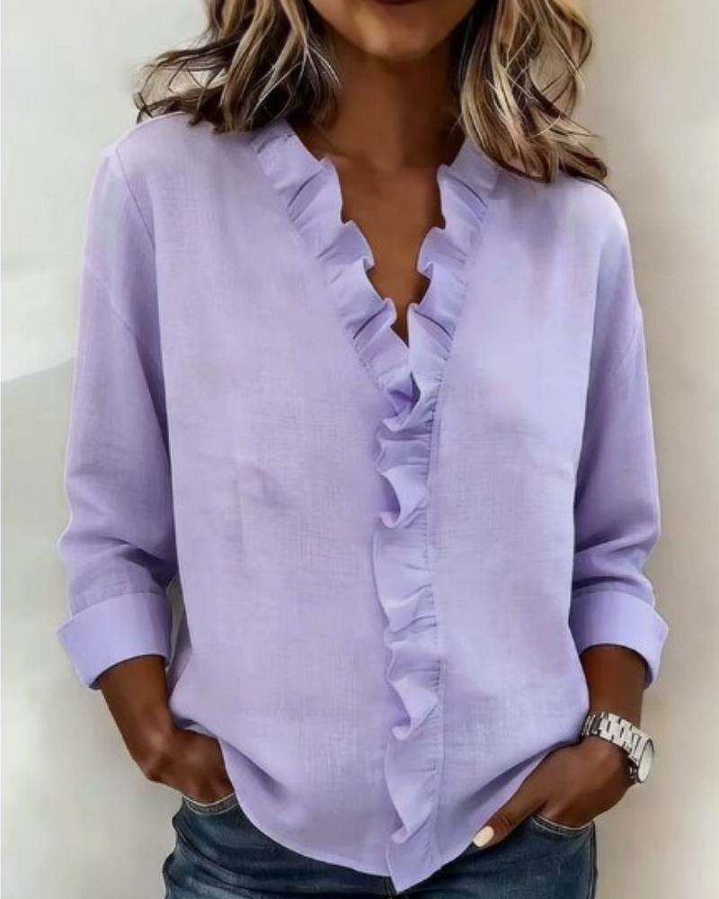 Elara | V-Neck Long Sleeve Blouse