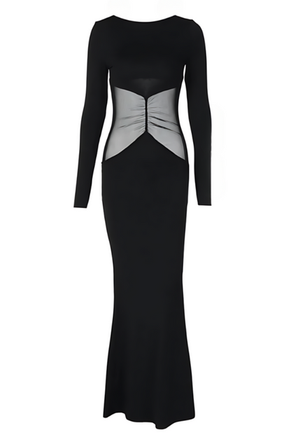 Phoenix Long Sleeve Sheer Mesh Maxi Dress