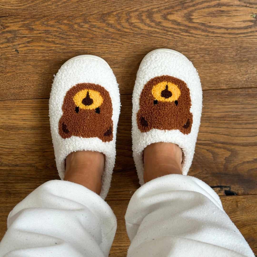 Snuggly Teddy Bear Slippers