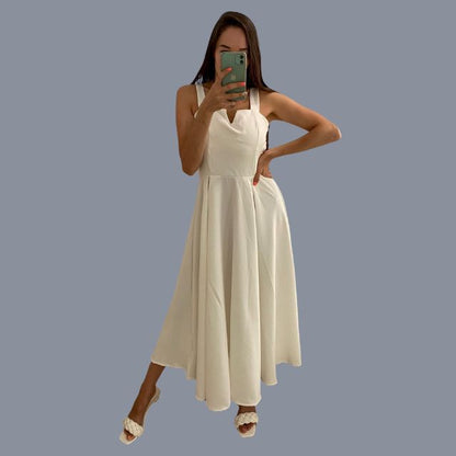 | Yellow Sleeveless Cocktail Dress