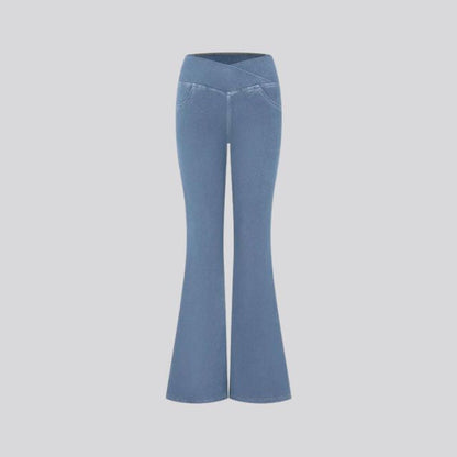 Women's High-Waist Flared Leggings Pants – Stretch Wide-Leg Yoga Trousers