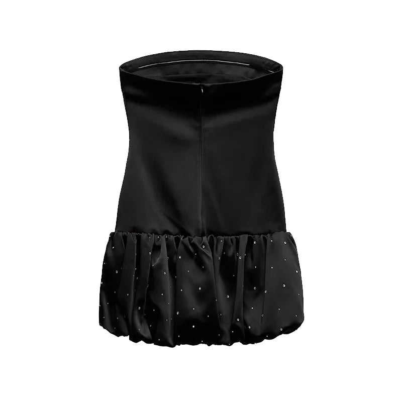 Red Fishbone Bandage 3D Flower Mini Party Dress