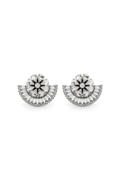 Flower Shape Imitation Gemstone Rhinestone Ear Clip