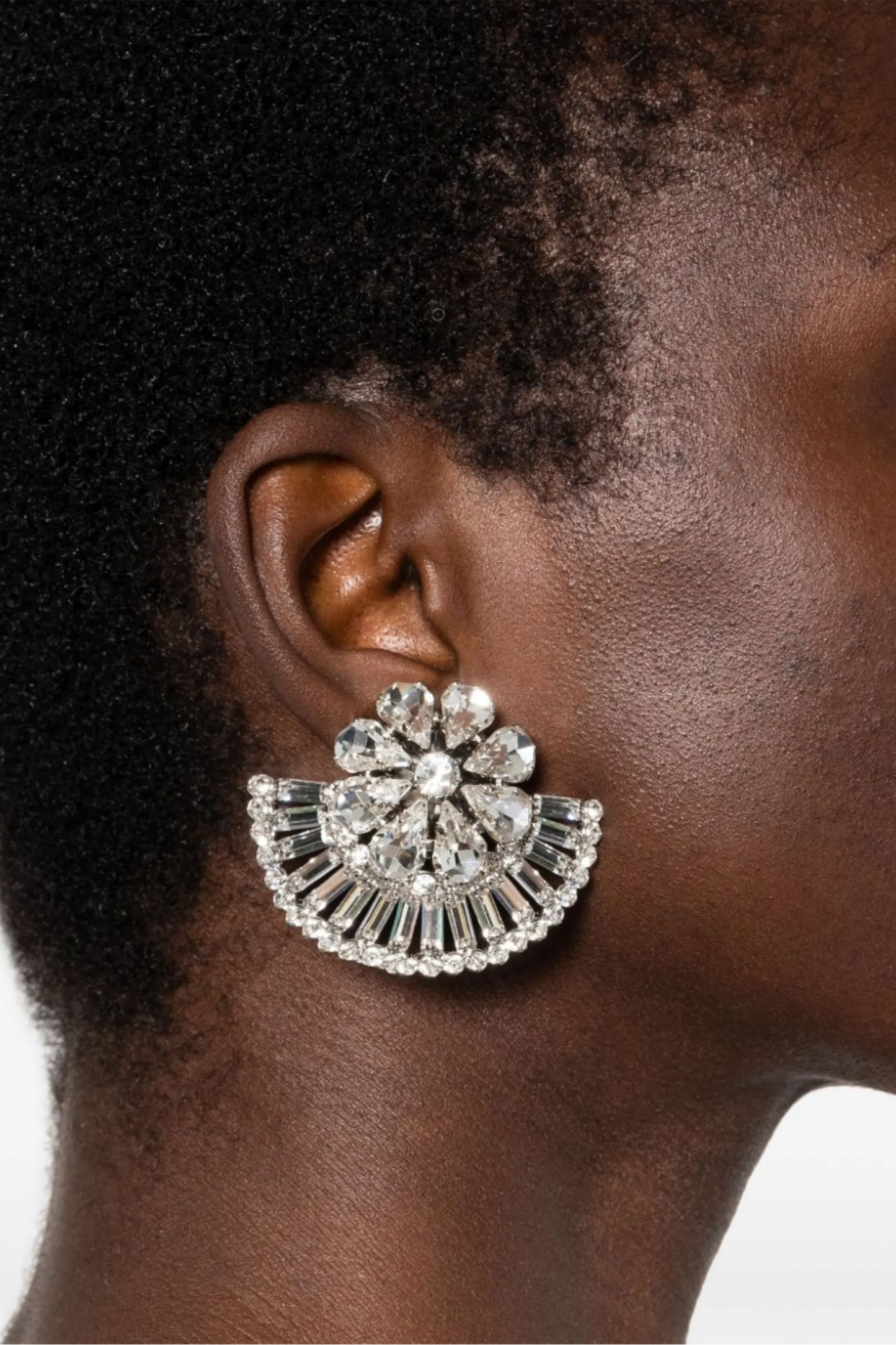 Flower Shape Imitation Gemstone Rhinestone Ear Clip