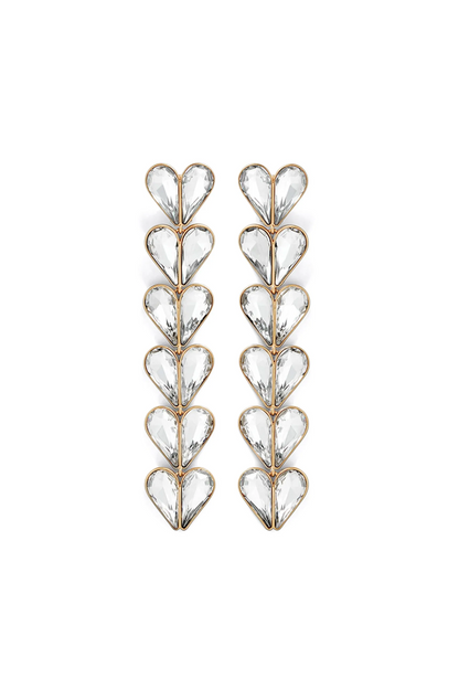 Heart Shape Rhinestone Drop Earrings