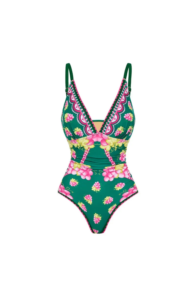 Deep V Cami Maxi Dress Swimsuit Set