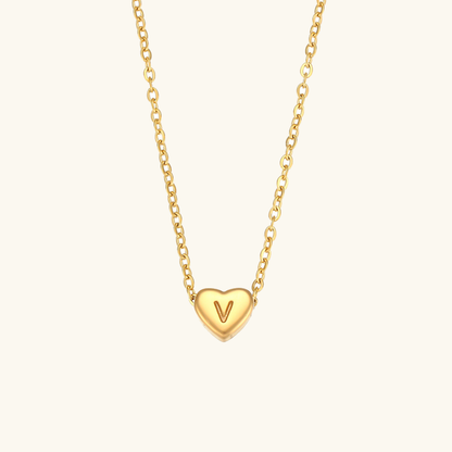 Golden Heartbeat - Initial Necklace