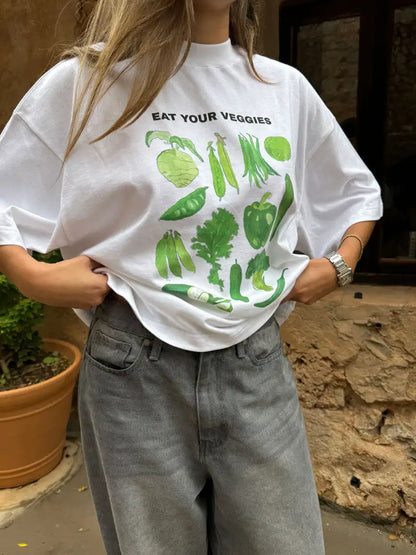 Vegetable Graphic Casual Streetwear T-shirt
