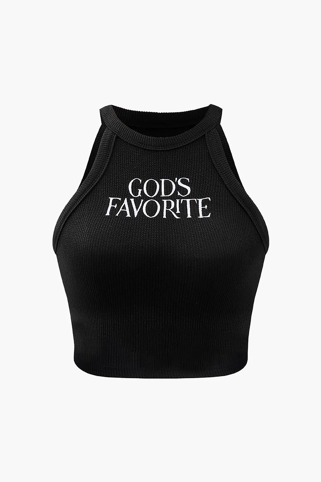 Vella Black Letter GOD'S FAVORITE Tank Top
