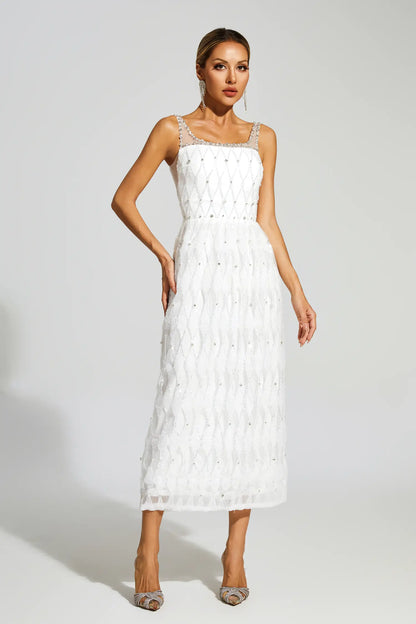 Veromca White Embellished Slip Dress