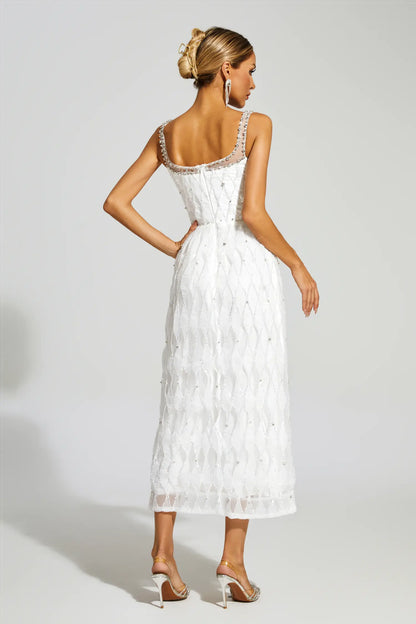 Veromca White Embellished Slip Dress