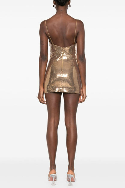 Vesper Draped Sequin Mini Dress