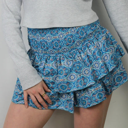 High Waist Ruffled Cottage Skirt