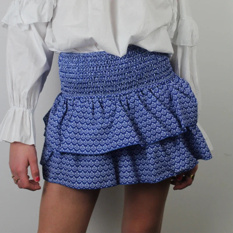 High Waist Ruffled Cottage Skirt