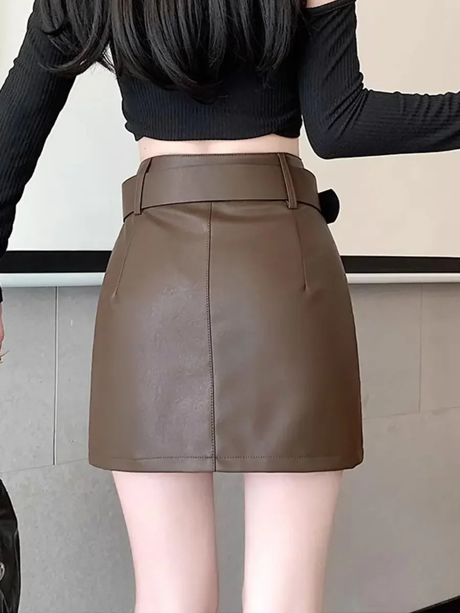 Leather High Waist Gothic Skirt