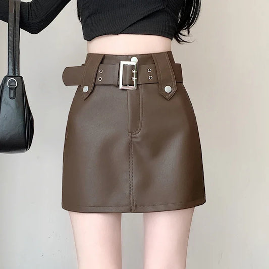 Leather High Waist Gothic Skirt