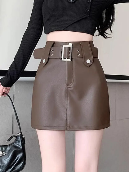Leather High Waist Gothic Skirt
