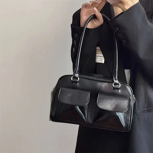 Simple Vintage Business PU Leather Shoulder Bag