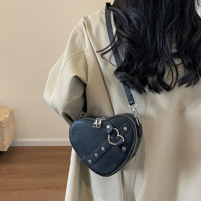 Heart Shaped PU Leather Shoulder Bag