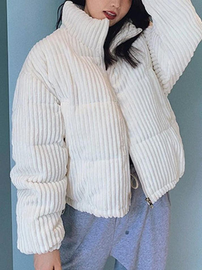 Vintage Zip Up Corduroy Padded Jacket