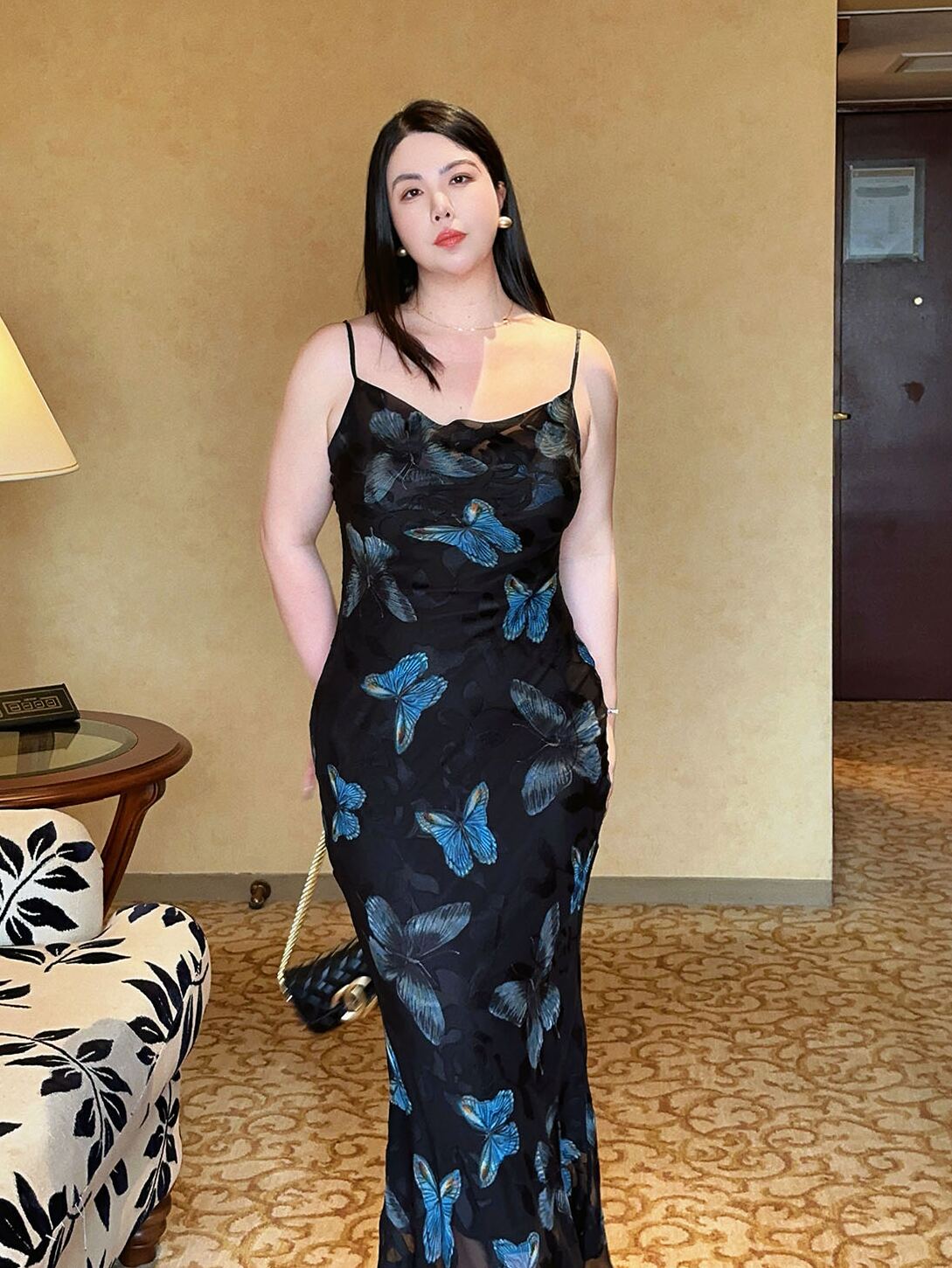 Vintage Butterfly Slip Dress no Cardigan