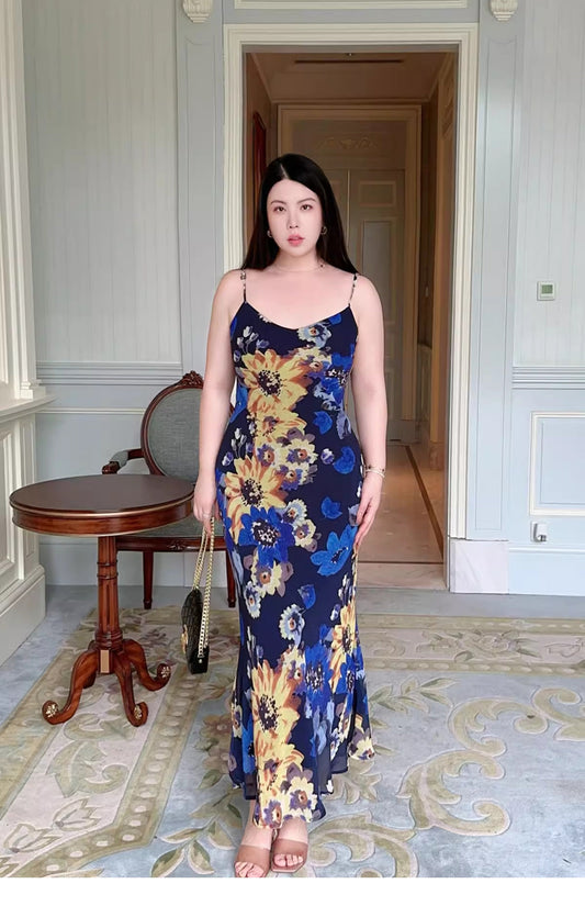 Vacation Bias-Cut Maxi Dress · Plus-Size