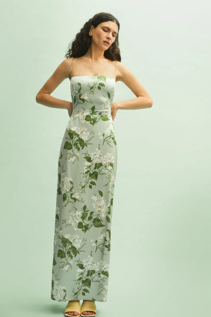 Satin Floral Cami Maxi Dress
