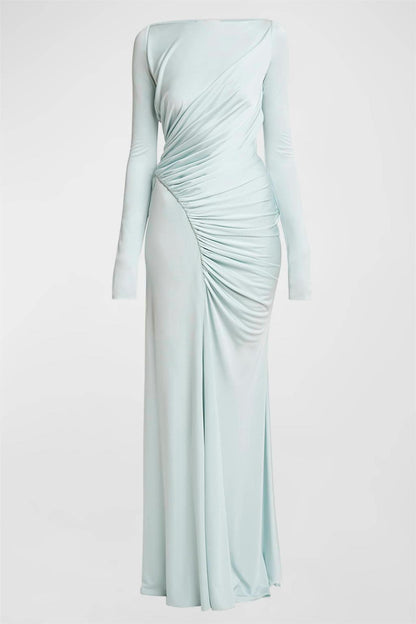 Knit Solid Long Sleeve Maxi Dress