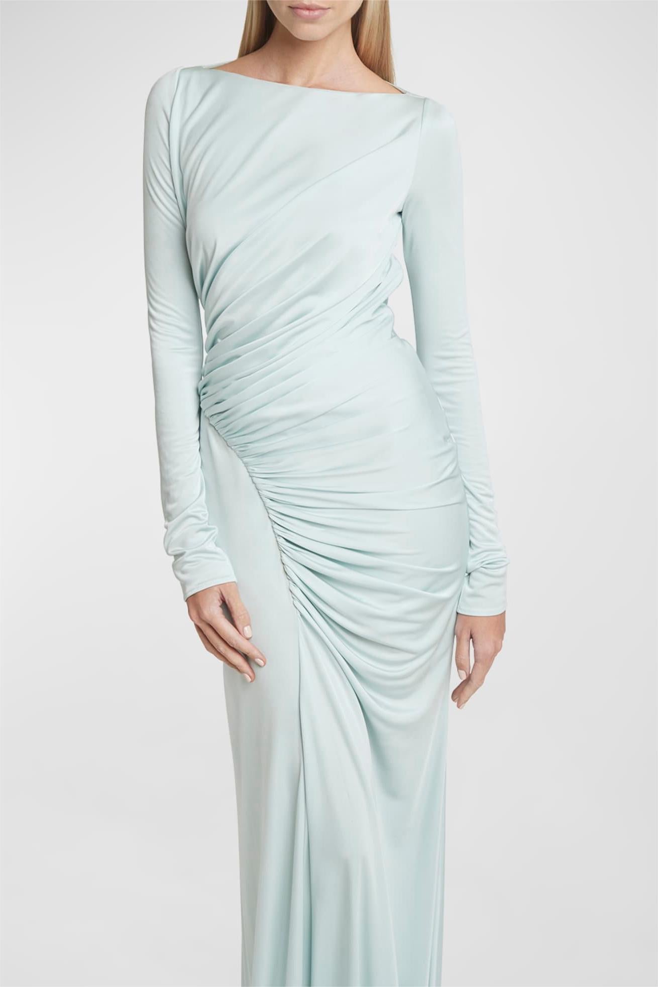 Knit Solid Long Sleeve Maxi Dress