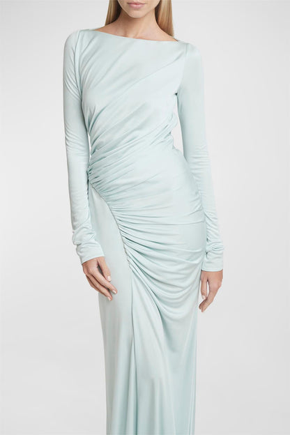 Knit Solid Long Sleeve Maxi Dress