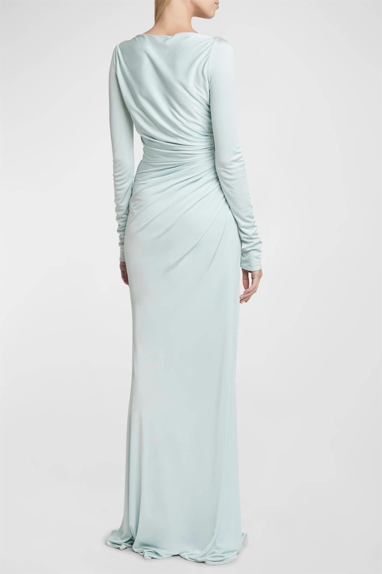 Knit Solid Long Sleeve Maxi Dress