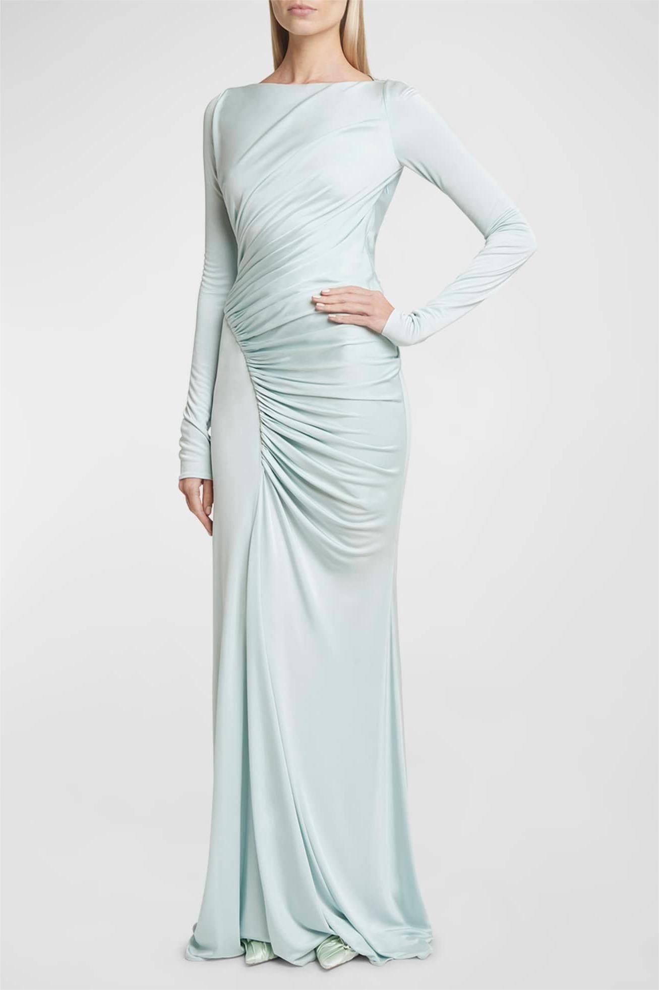 Knit Solid Long Sleeve Maxi Dress