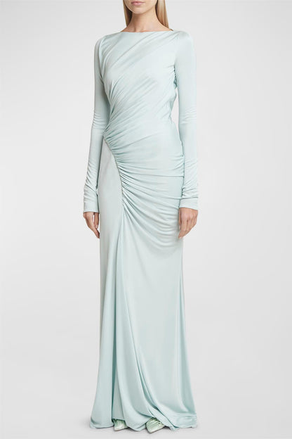 Knit Solid Long Sleeve Maxi Dress