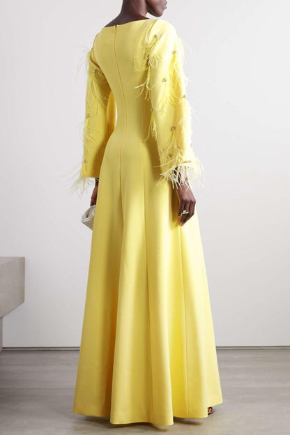 Solid Satin Rhinestone Maxi Dress